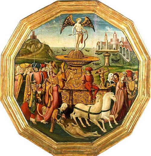 The Triumph of Love (birth tray, front), 1465, Apollonio di Giovanni