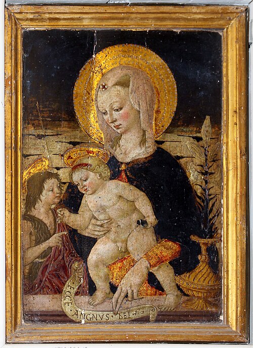 madona col bambino col cardellino e san giovannino, 1450, Apollonio di Giovanni