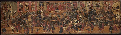 Tournament in the square of Santa Croce, Florence, 1440, Apollonio di Giovanni