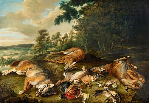 Wooded Landscape with a Game Still Life, 1660, Jan Brueghel le Jeune