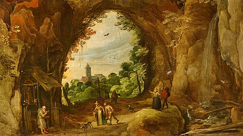 Grotto Landscape with a Hermitage, 1625, Jan Brueghel le Jeune