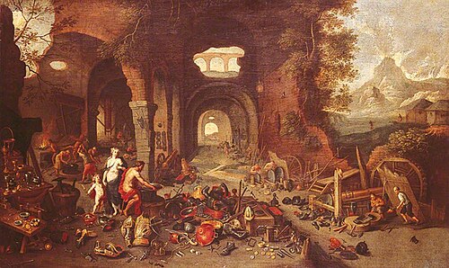 Venus at the Forge of Vulcan, 1700, Jan Brueghel le Jeune