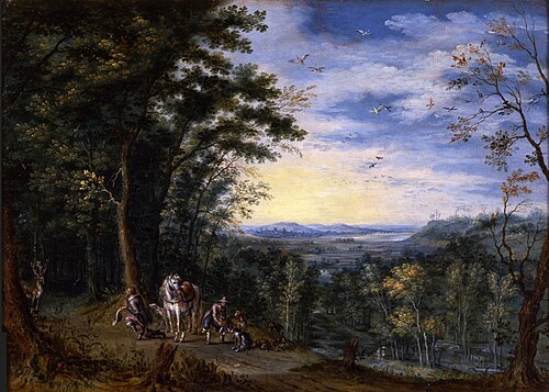 Vision of St Hubertus, 1650, Jan Brueghel le Jeune