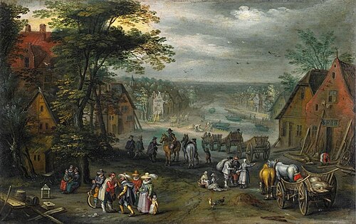 Dorfstraße mit Kanal, 1630, Jan Brueghel le Jeune