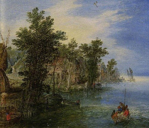 River scene, , Jan Brueghel le Jeune