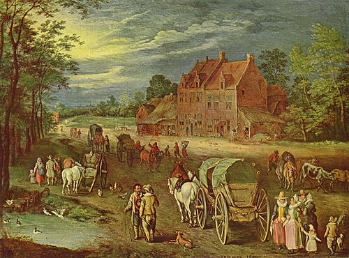 A Village Street, 1630, Jan Brueghel the Younger