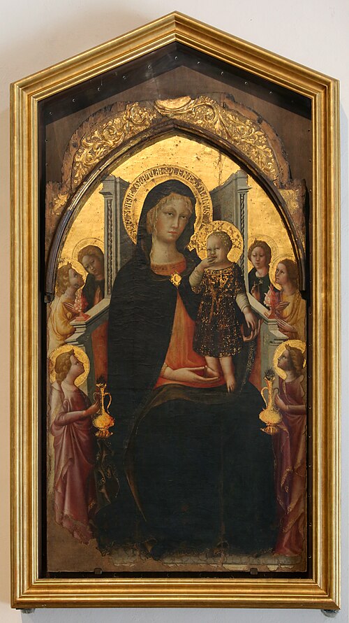 Thronende Madonna mit Kind und Engeln, , Arcangelo di Cola