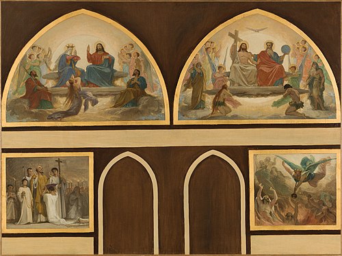 Esquisse pour l'église Saint-Gervais : La Vierge intercédant près de Jésus pour les pêcheurs. Le Jug, 1869, Amand Félix Marie Jobbé-Duval