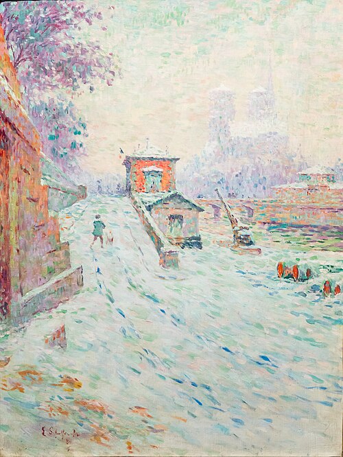 Notre-Dame par la neige, 1889, Émile Schuffenecker