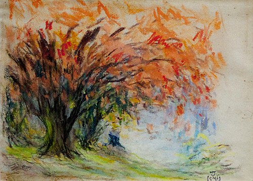 Bouquet d'arbres au feuillage rouge, , Émile Schuffenecker