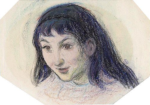 Jeune fille aux cheveux longs, , Émile Schuffenecker