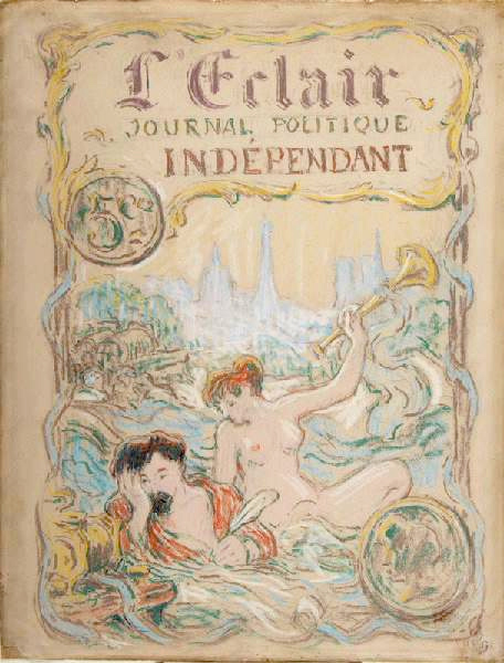 Maquette d'affiche pour le journal L'Eclair, , Émile Schuffenecker