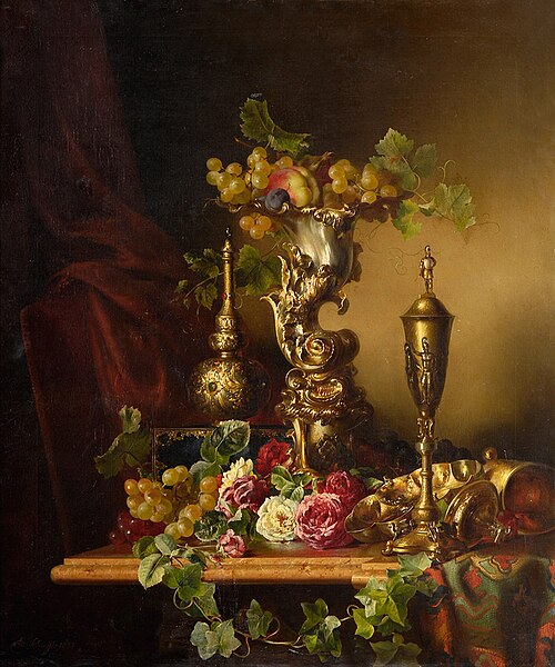 Prunkstilleben, 1857, Adalbert Schäffer