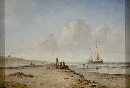 Strandgezicht bij Katwijk aan Zee, 1847, Ary Pleijsier