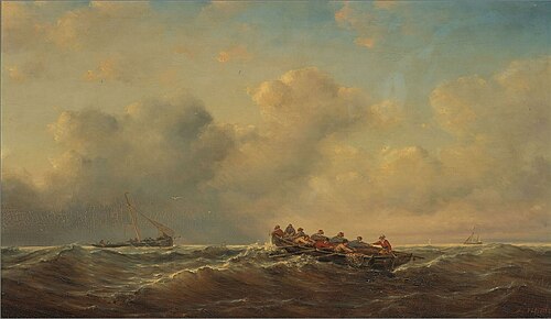 Coastal View with Fishing Boats, 1851, Ary Pleijsier
