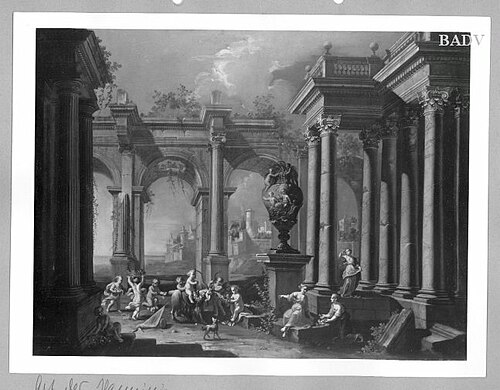 Palastminen mit Staffage, 1736, Giovanni Paolo Panini