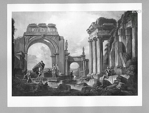 Monumental ruins with figures, 1717, Giovanni Paolo Panini