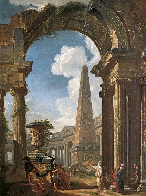 Ruins of a Temple with a Sibyl, 1719, Giovanni Paolo Panini