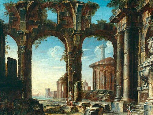 Figures in Classical Ruins, 1720, Giovanni Paolo Panini