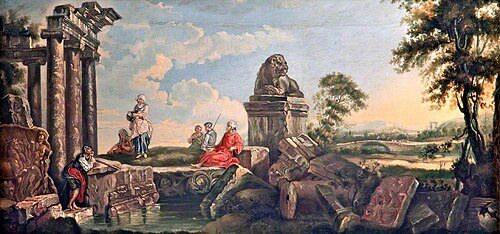 Landscape with Classical Ruins and Figures, 1730, Giovanni Paolo Panini