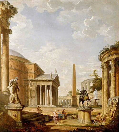 Roman Landscape with the Pantheon, 1737, Giovanni Paolo Panini