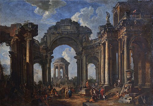 La Prédication d'un apôtre dans des ruines d'architecture d'ordre dorique, 1722, Giovanni Paolo Panini