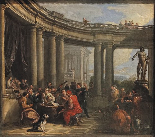 Concert donné dans l'intérieur d'une galerie circulaire d'ordre dorique, 1718, Giovanni Paolo Panini