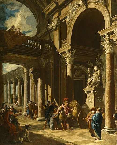 Alexander the Great Cutting the Gordian Knot, 1718, Giovanni Paolo Panini