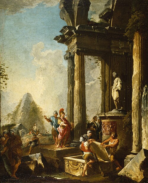 Alexander the Great at the Tomb of Achilles, 1718, Giovanni Paolo Panini