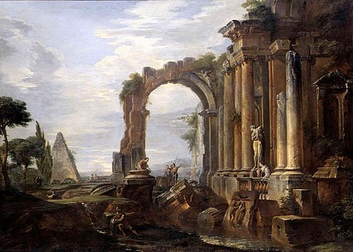 Capriccio of Classical Ruins, 1725, Giovanni Paolo Panini
