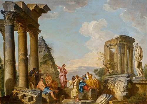 Architectural Capriccio with an Apostle Preaching, 1755, Giovanni Paolo Panini