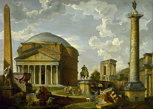 Vue fantastique du Panthéon et d'autres monuments de la Rome antique, 1737, Giovanni Paolo Panini