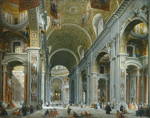 Interior of Saint Peter's, Rome, 1754, Giovanni Paolo Panini