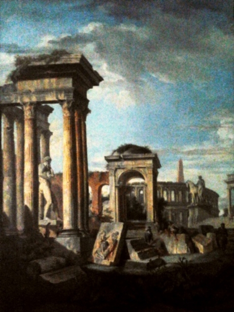 Ruins and the Colosseum in Rome, 1750, Giovanni Paolo Panini