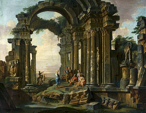 Architectural Capriccio with Roman Ruins, 1701, Giovanni Paolo Panini