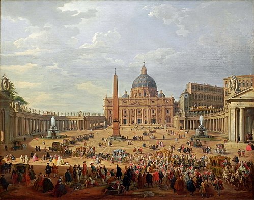 Departure of the Duc de Choiseul from the Piazza di San Pietro, 1754, Giovanni Paolo Panini