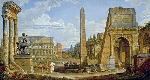 A Capriccio of Roman Ruins, 1737, Giovanni Paolo Panini