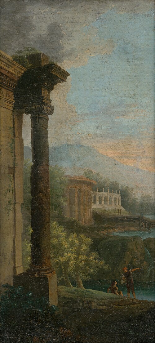 Romantická krajina s architektúrami, 1730, Giovanni Paolo Panini