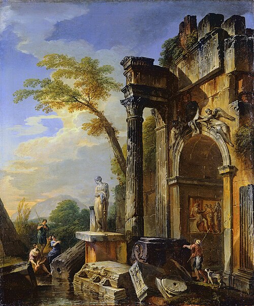 Ruins of a Triumphal Arch in the Roman Campagna, 1717, Giovanni Paolo Panini