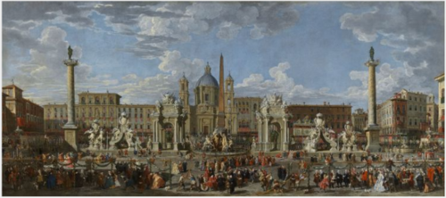 Preparations to Celebrate the Birth of the Dauphin of France in the Piazza Navona, 1731, Giovanni Paolo Panini