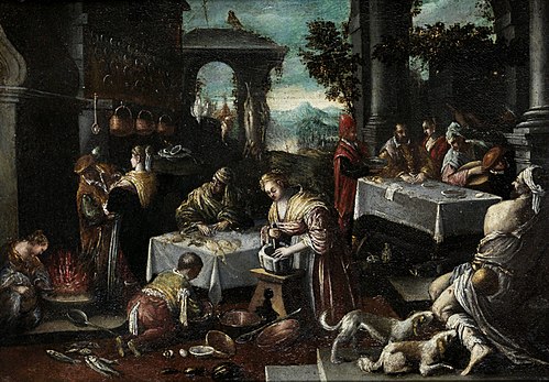 The Rich Man and Lazarus, 1595, Girolamo da Ponte