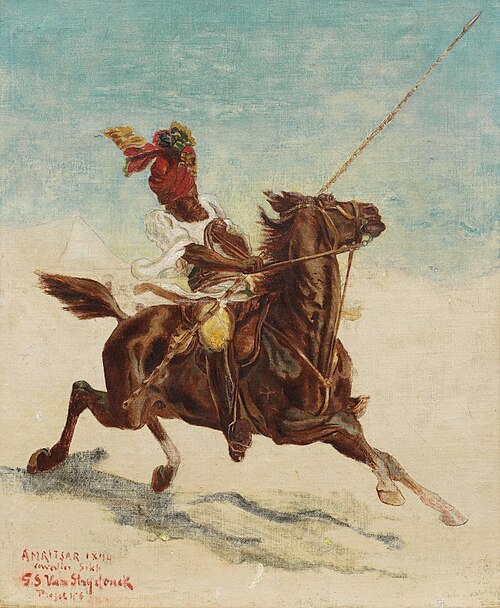 Sikh lancer on horseback, 1894, Guillaume Van Strydonck