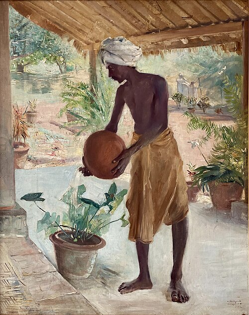 Watering plants, Chatarpur India, 1896, 1896, Guillaume Van Strydonck