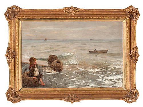 Flicka vid kaj, 1922, August Hagborg