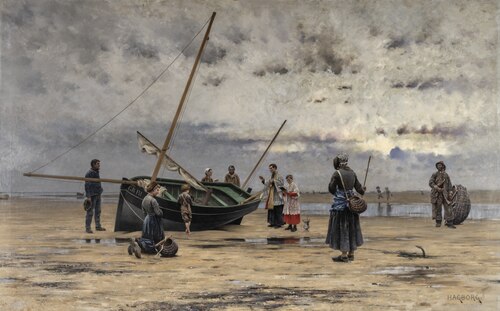 Blessing of a Fishing Boat, 1881, August Hagborg