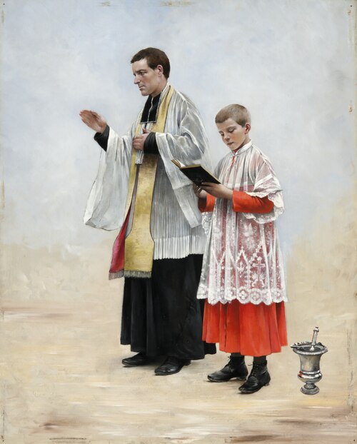 Priest and Acolyte, 1881, August Hagborg