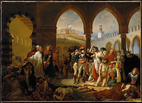 General Bonaparte Visiting the Plague-Stricken at Jaffa, 1823, Auguste-Hyacinthe Debay