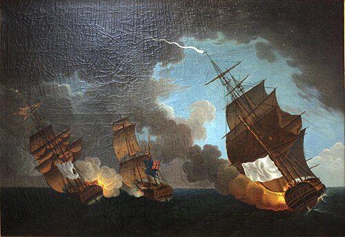 Combat de la Nymphe et l'Amphitrite contre l'Argo, 1790, Auguste-Louis de Rossel de Cercy