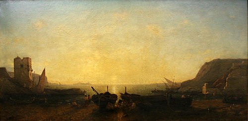 Soirée d'automne aux Catalans, Marseille, , Auguste Aiguier
