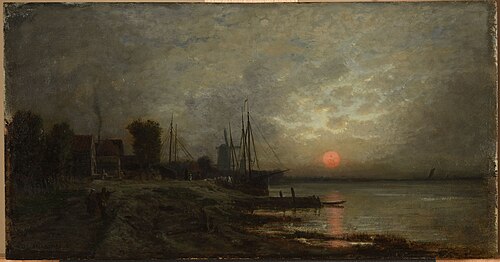 Coucher de soleil en Hollande, 1857, Auguste Anastasi